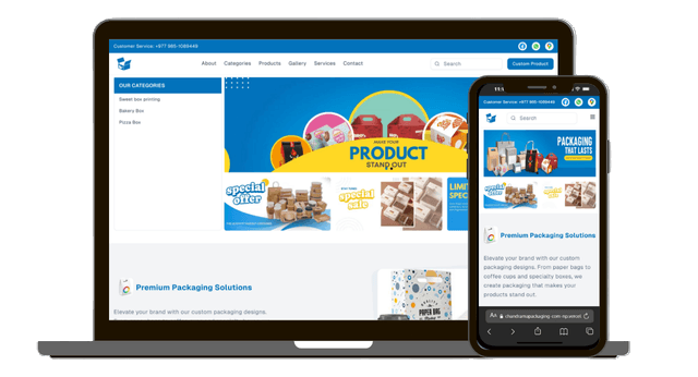 Chandrama Packaging - Dynamic Website with CMS project showcase